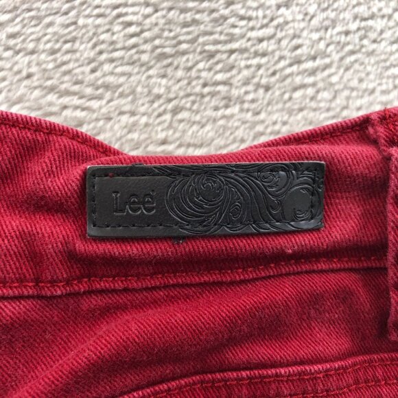Lee Womens Jeans Size 6 Medium Classic Straight Leg Casual Mid Rise Red Denim - Picture 13 of 15